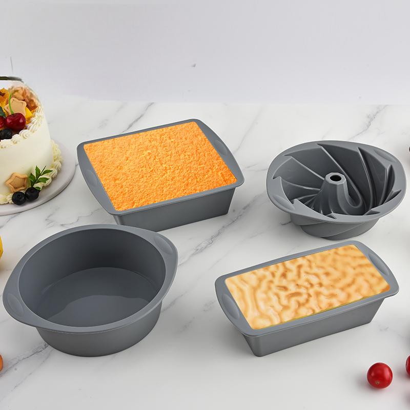 Commercial Kitchen Pans - Silicone Square 4-Piece Cake Pan Non-Stick