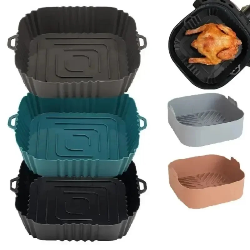 Commercial Kitchen Pans - 1PC Silicone Air Fryer Basket, Round