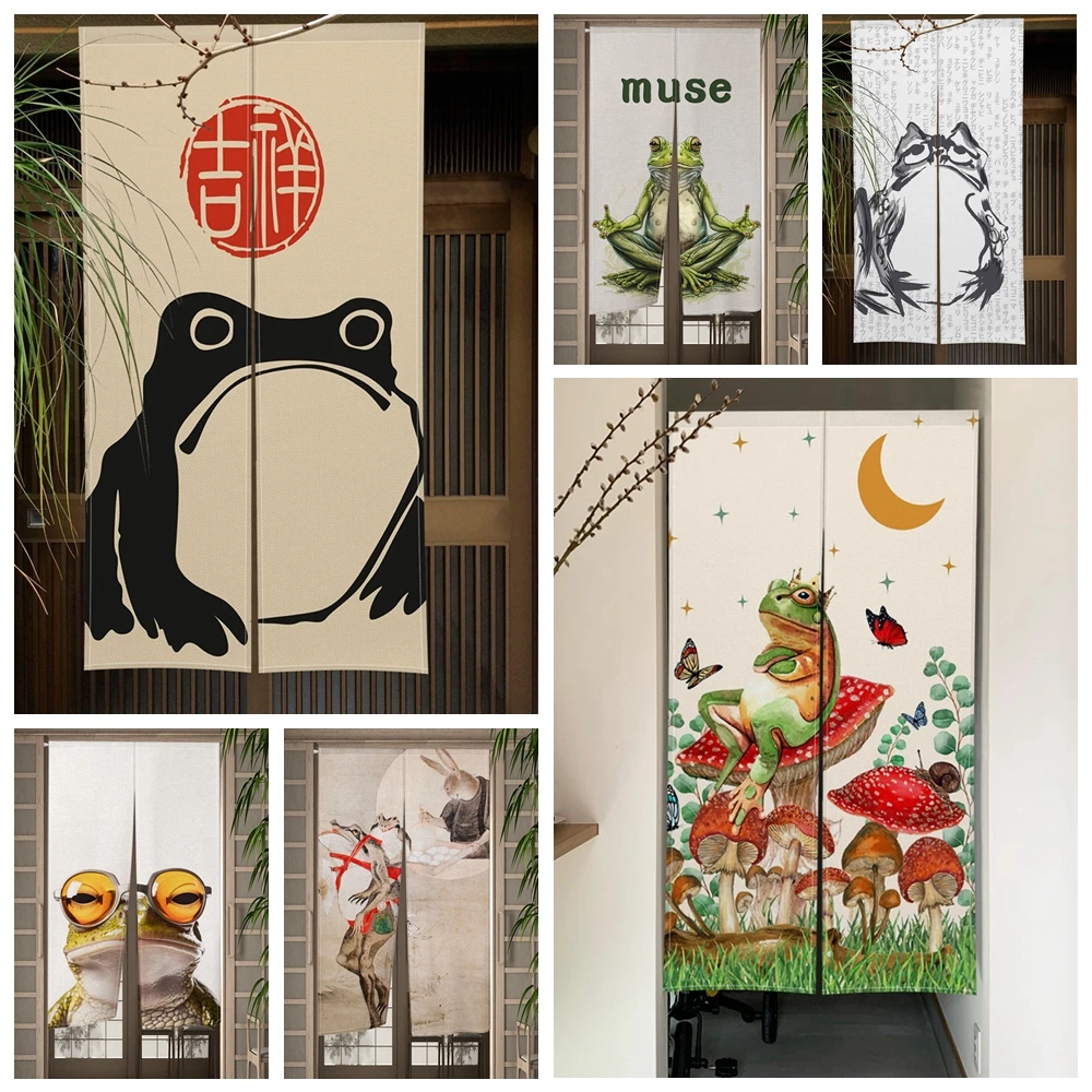 Commercial Kitchen Canopy - Japanese Door Curtain Frog Cartoon Animals