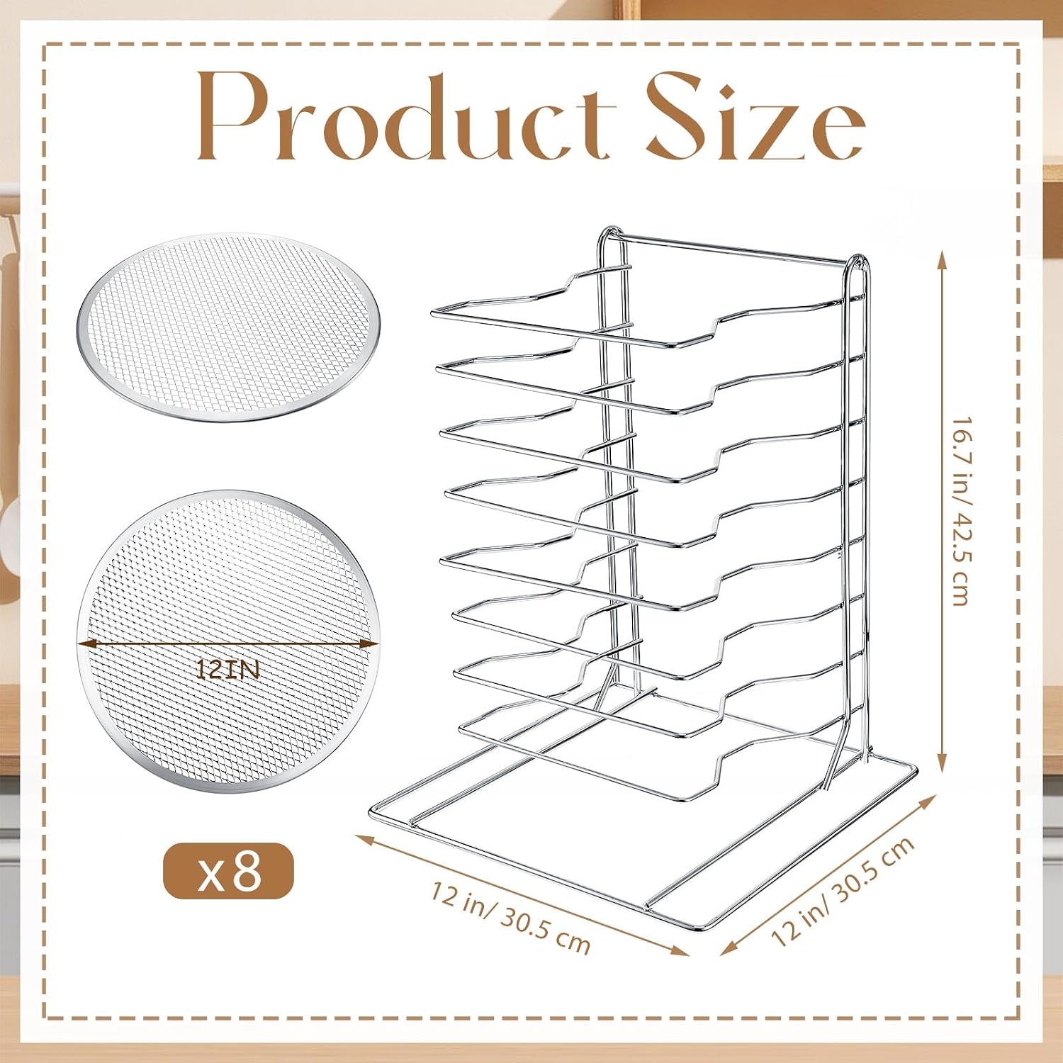 Pizza Rack 8 Tiered Stand With - огляд і ціна Commercial Kitchen Pans