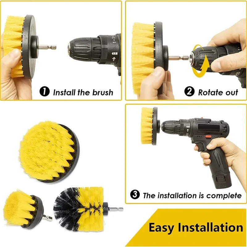 3 Pcs/Set Power Drill Brush Se - огляд і ціна Commercial Kitchen Tiles