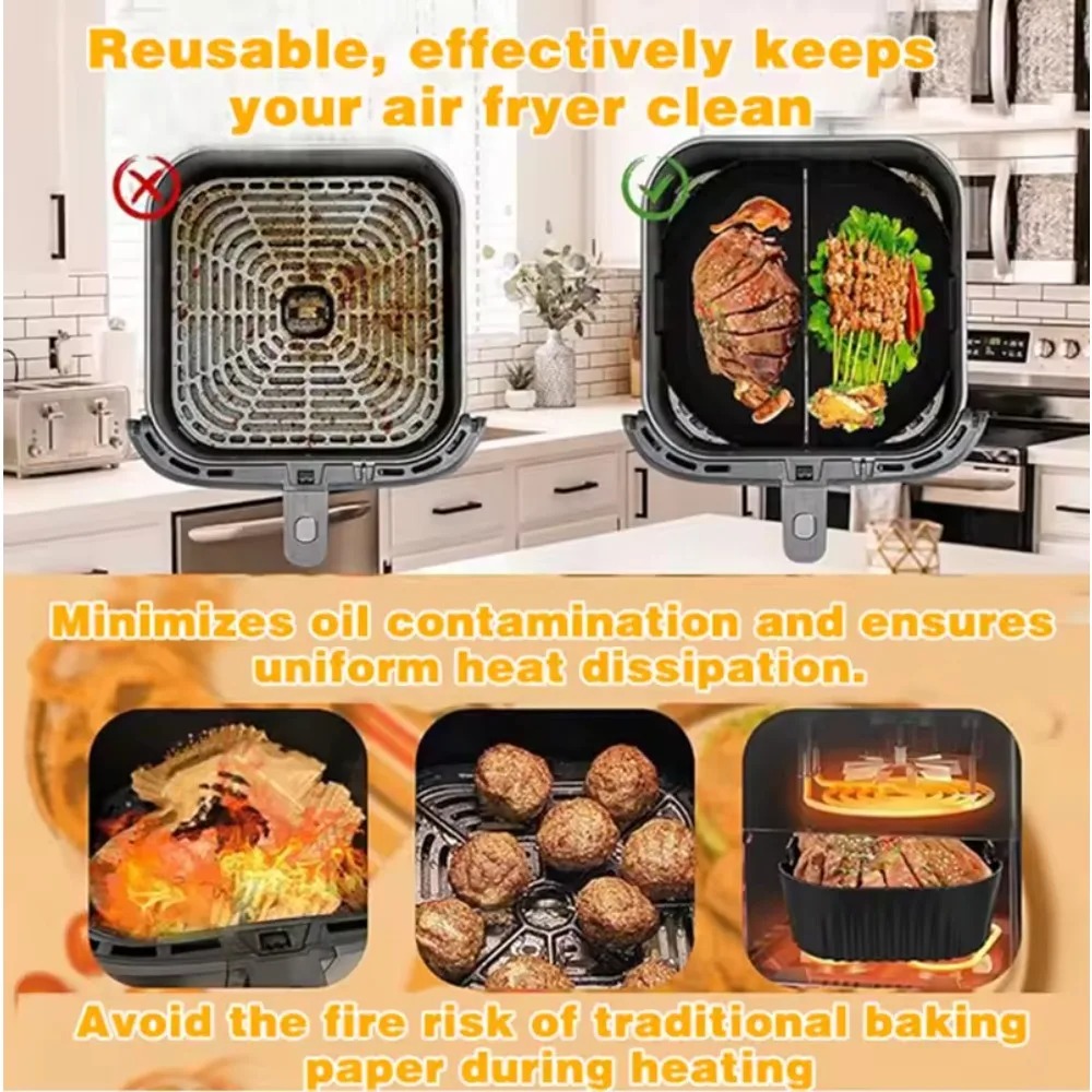 Silicone Air Fryer Mold Oil Fi - огляд і ціна Commercial Kitchen Pans