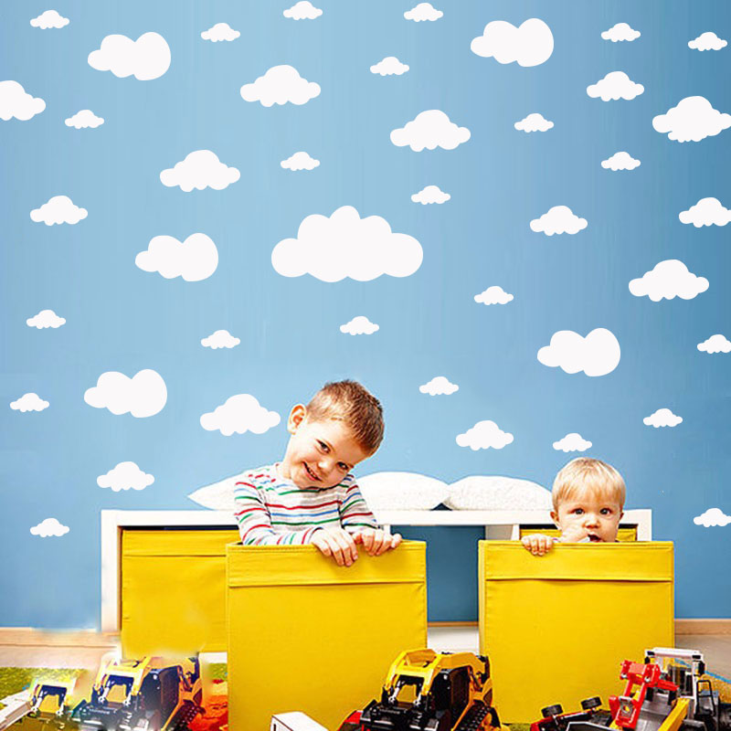 68 Pcs DIY Clouds Wall Sticker - огляд і ціна Commercial Kitchen Tiles