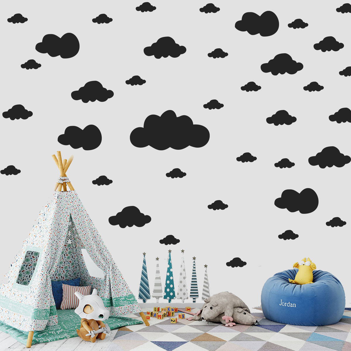 68 Pcs DIY Clouds Wall Sticker - огляд і ціна Commercial Kitchen Tiles