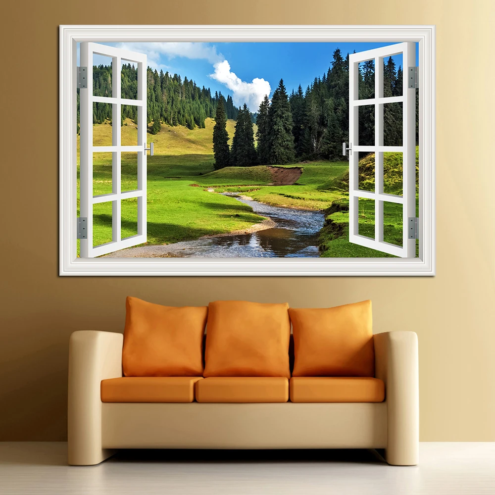 Forest 3D Window Landscape Wal - огляд і ціна Commercial Kitchen Tiles